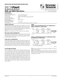 Separate polarized inputs for speaker and strobe, #18 to #12 awg (0.75 mm² to 2.5 mm²) wire size. System Sensor Mhw Install Manual Manualzz