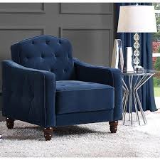 Novogratz Vintage Tufted Armchair Living Room Furniture Navy Velvet Walmart Com Tufted Arm Chair Tufted Accent Chair Armchair Vintage