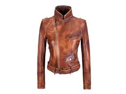 Vintage Style Distressed Tan Band Collar Biker Leather Jacket Etsy