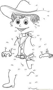 Connect The Dots Smart Cowboy Cartoons Cowboys Dot To Dots For Kids Connect The Dots Dot Worksheets Kids Math Worksheets