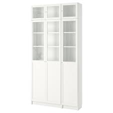 Billy Oxberg Libreria Blanco Vidrio 120x30x237 Cm Ikea Billy Oxberg Bucherschrank Mit Glasturen Glasschrankturen