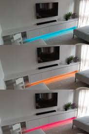 pin op ledstrips in woonkamer