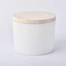 We bet you can't get enough of our clear stackable rectangle containers with lids. Matte White Glass Candle Container With Wooden Lid
