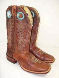 Cavenders Mens Caramel Leather Square Toe 8 5 D Cowboy Boots