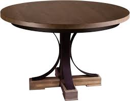 Amish Studio 48 Round Dining Table Quick Ship We Re Combining Wood And Metal Here For A Contemporary L 48 Round Dining Table Dining Table Round Dining Table