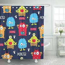 See more ideas about curtains, shower curtain, floral shower curtains. Staropor Shower Curtain Pattern Monsters Cute Little Boy Toy Clipart Waterproof Polyester Fabric 72 X 72 Inches Set With Hooks Buy Online In Cayman Islands At Cayman Desertcart Com Productid 100648078