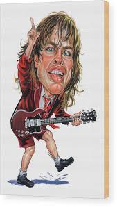 Angus Young Wood Print