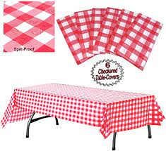Amazon Com Plastic Checkered Tablecloth 6 Pcs Pack 54 Wide X 108 Long Red And White Picnic Dispo Checkered Tablecloth Table Covers Picnic Table Covers