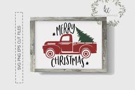 You can use these files with compatible.svg.dfx.eps cutting machines or software. Merry Christmas Svg Christmas Red Truck Svg Christmas Svg 175047 Svgs Design Bundles