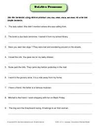 Worksheet Relative Pronouns Join The Sentences Using A Relative Pronoun Who That Which Relative Pronouns English Grammar Worksheets Grammar Worksheets