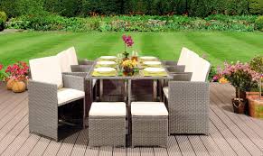 Garden table and chairs can be a source to create an oasis of comfort and style with outdoor dining furniture from ikea. Grey Rattan Outdoor Garden Patio Furniture 11pc Cube Set Table 6 Chairs 4 Stool Ebay