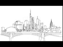 Frankfurt City Outline Animation Hand Drawn Sketch Build Up Youtube City Outline Skyline Drawing City Sketch