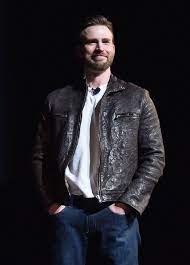 Marvel Fan Event Chris Evans Brown Leather Jacket Men Chris Evans Captain America