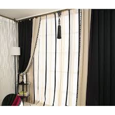 Black And Beige Curtains Pure Black Beige Color Blackout Solid Living Room Curtains Curtains Living Room Black Curtains Living Room Blue And White Curtains