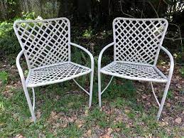 Set Of 2 Vintage Brown Jordan Dining Chairs In Putty Tamiami Vintage Patio Furniture Brown Jordan Vintage Patio