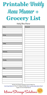 Free Printable Weekly Meal Planner Template With Grocery List