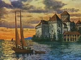 First mentioned between 1160 or 1005 ad, it is along the shoreline of lake geneva near veytaux, switzerland. Le Chateau De Chillon Une Vraie Carte Postale Rts Ch Grands Formats