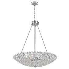 Decor Living Barclay 20 In 5 Light Chrome Crystal Chandelier 850gb 015 The Home Depot