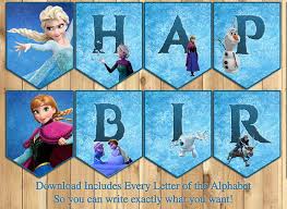 Decorations or pop them in a. Printable Frozen Happy Birthday Banner All Instbirthday