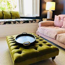 Stocked in our soft pimlico pebble and prosecco fabric with a rustic bronze steel frame. Large Pleated Chesterfield Footstool With Stud Detail Coffee Etsy In 2021 Footstool Coffee Table Ottoman Table Ottoman In Living Room