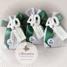 Bomboniere e gessi profumati fatti a mano. Bomboniere Anniversario Matrimonio Verde Smeraldo Gessetti 40 Anni Sacchetto Confetti 40 Anniversario Di Matrimonio Bomboniere Anniversario Di Matrimonio