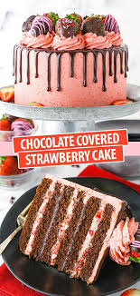 Chocolate Covered Strawberry Layer Cake Recipe Strawberry Layer Cakes Strawberry Cake Recipes Chocolate Covered Strawberry Cake