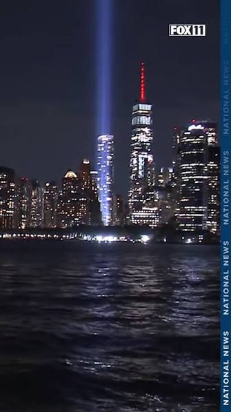 A drone show recreating the Twin Towers lit up the skyline over New York Harbor on Wednesday night, honoring the lives lost when terrorists flew two planes into the buildings on Sept. 11 2001. The ...