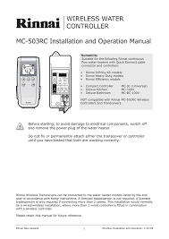 When the eco reset button trips off, you can reset it easily, but it is recommended to investigate the reasons and how often it happens. Rinnai Mc 503rc Operating Instructions Manualzz