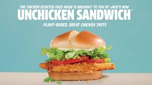 A meal include regular coffee & hash browns. A Plant Based Jack In The Box Chicken Sandwich