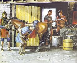 Roman Cavalrymen Visit A Blacksmith Near Hadrian S Wall By Ronald Embleton Historia Antiga Roma Antiga Ilustracao