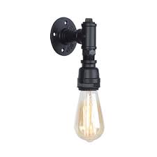 Open Bulb Wall Mount Light Vintage Metallic 1 Head Wall Sconce In Black For Warehouse Takeluckhome Com