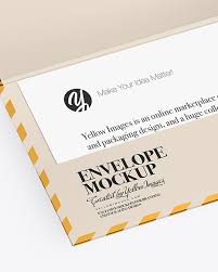 Opened Paper Envelope Mockup In Stationery Mockups On Yellow Images Object Mockups