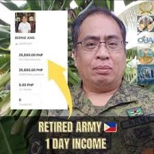 Congratulations 👏 🎉 Just In! A retired Military Officer na ginawang  part-time ang online opportunity just earned his first 25k income in 1 day  🤩 Congratulations sir Bernie Ang! Deserve na deserve