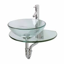 glass wall mounted bathroom sink
