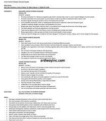 Junior Interior Designer Resume Sample Resume Design Interior Designer Resume Resume