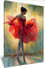 Beautiful Red Ballet Girl Painting Framed High Definition Etsy In 2020 Dance Art Ballet Art Ballerina Art