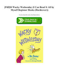 As a book cover, the image is not replaceable by free content; Pdf Wacky Wednesday I Can Read It All By Myself Beginner Books Hardcover Read