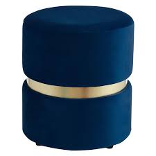 Buy a velvet pouffe orange millen at beliani. Nspire Round Velvet Ottoman 14 25 In Blue Gold 402 507blu Rona