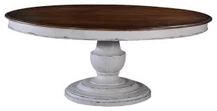 Round abdiel pedestal dining table. Dining Table Scottsdale Round Wood Pedestal Base Antique White Rustic Farmhouse Dining Tables By Euroluxhome Houzz