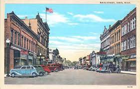 1930s Downtown Ionia Mi Postcard Street View Scenes Postcard