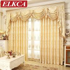 European Golden Royal Luxury Curtains For Bedroom Window Curtains For Living Room Elegant Luxury Curtains Blinds And Curtains Living Room Curtains Living Room