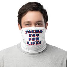 Neck Gaiter: 76ERS Fan for Life! Custom Face Mask. Protection W/ Style!