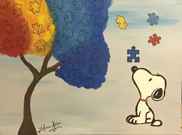 Snoopy Autism Awareness Autism Art Autism Awareness Autism Awareness Month