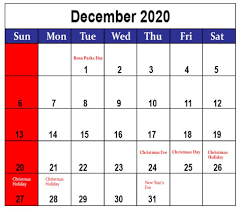 December 2020 Holidays Calendar Planner In 2020 Holiday Calendar Calendar Holiday