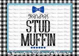 Download Baby Boy Svg Grandmas Stud Muffin Svg Onesie Cut File Boy Svg Baby Cutting File Dxf Silhouette Cricut Instant Download Vinyl Design Htv By Sweeter Than Others Thehungryjpeg Com
