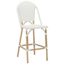 This refined, stylish piece can be found in kitchens, dining areas and covered genuine pair of bamboo rattan bar stools made in the california organic modern style by mcguire, san francisco. Temple Webster 64cm White Paris Pe Rattan Outdoor High Back Bar Stool
