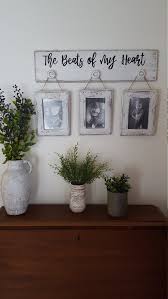 Farmhouse Rustic Picture Hanger With 4x6 Frames The Beats Of My Heart This Is Us White Distressed Photo Display Mother S Day Gift Decor Rustic Diy Rustic Decor