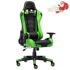 Jl Comfurni Gaming Chair Racing Style Ergonomic Swivel Computer Office Desk Chairs Adjustable Height Reclining High Back With Lumbar Cushion Headrest Executive Gaming Chair Green Chair Gamer Chair