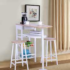 Target / furniture / wine rack table. Buy Maison Arts White 3 Piece Dining Room Table Set For 2 Space Saving Small Dining Table With 2 Stools For Kitchen Dining Room Breakfast Built In Wine Rack Storage Shelves Oak