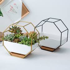 Shop with afterpay on eligible items. Nordic Ceramic Flowerpots Geometric Succulent Cactus Metal Wall Planter Holder Hanging Flower Pots Stand Cachepot Orchid Bamboo Buy At The Price Of 12 67 In Aliexpress Com Imall Com